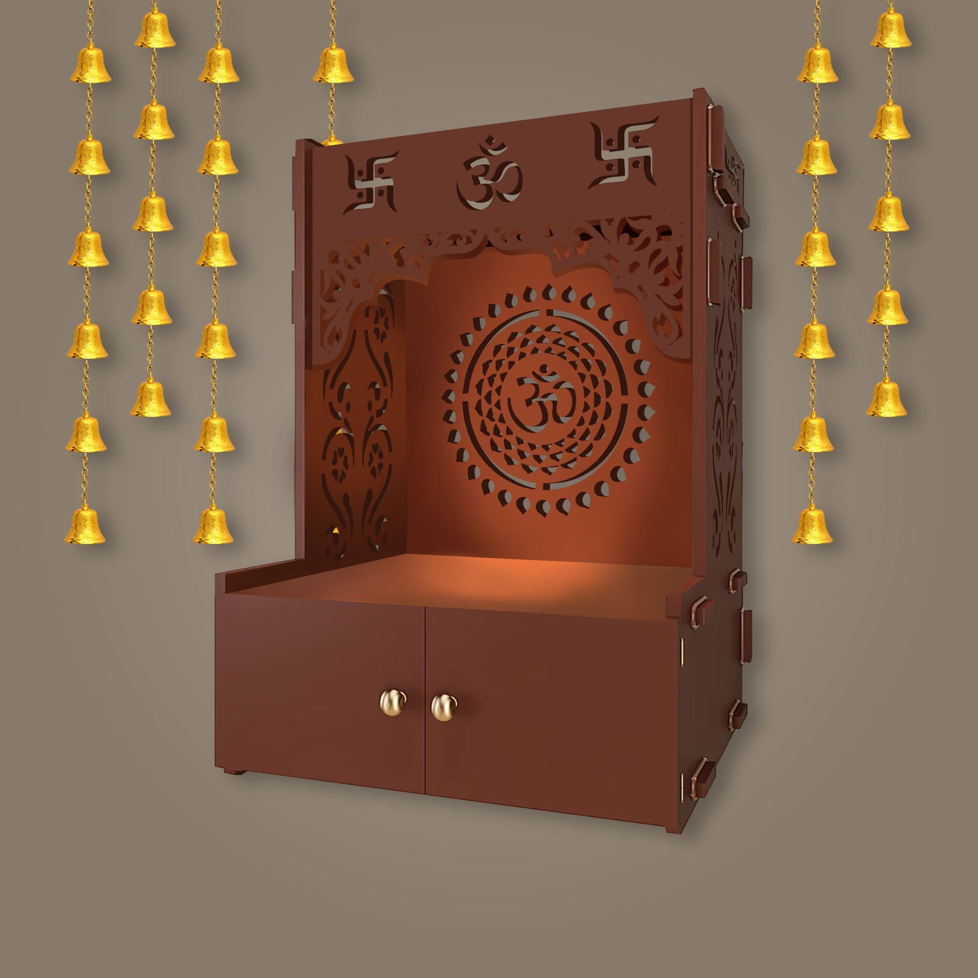Designer Brown MDF Wood Temple