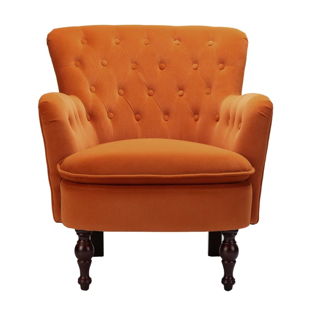 Super Comfy Orange Velvet Sofa Lounge Chair