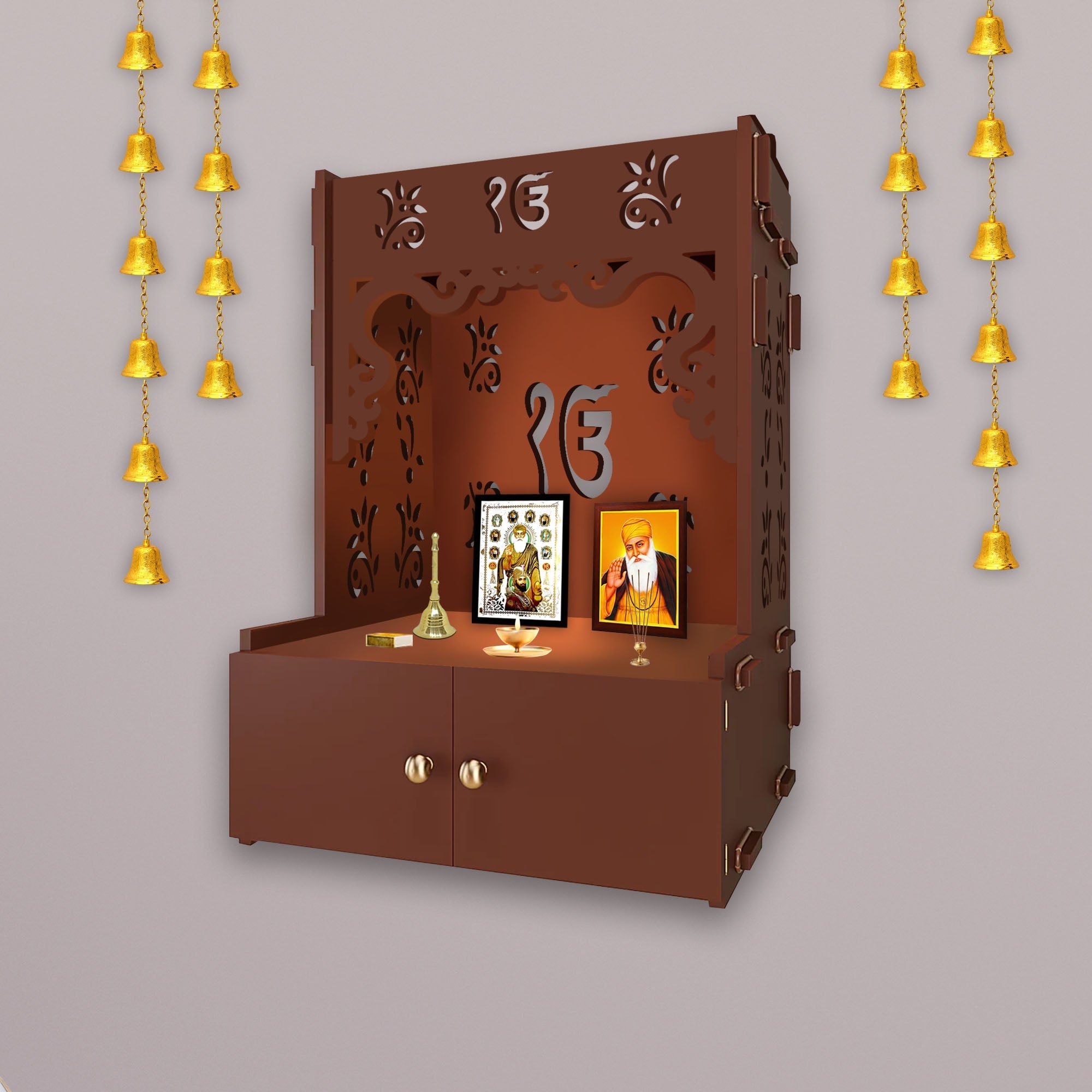 Brown Wooden Wall Temple for Home