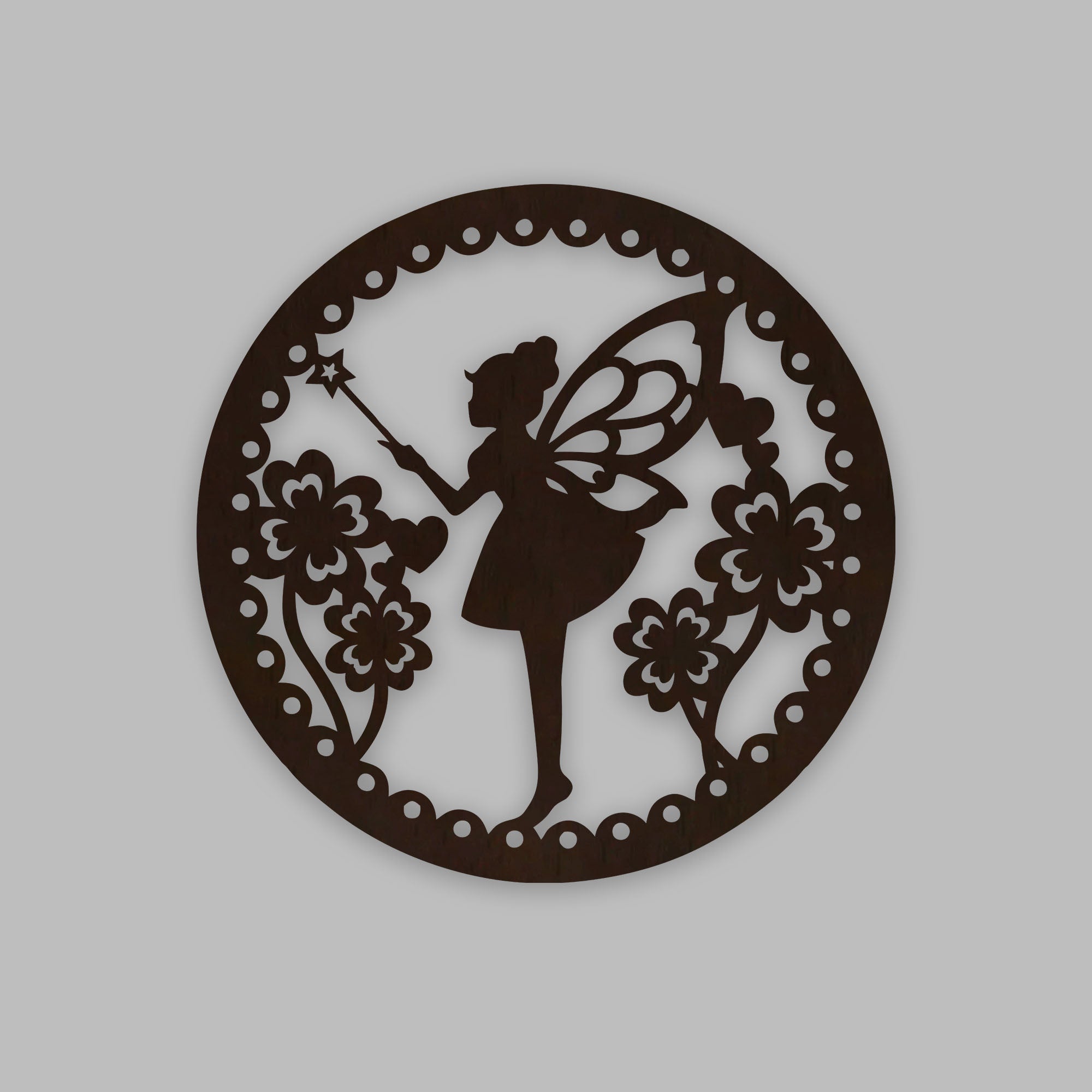 Fairy Butterfly Angel Backlit Wooden Wall Hanging