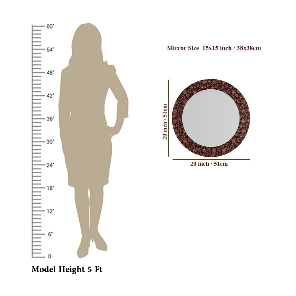 Floral Beauty Maroon Wall Mirror