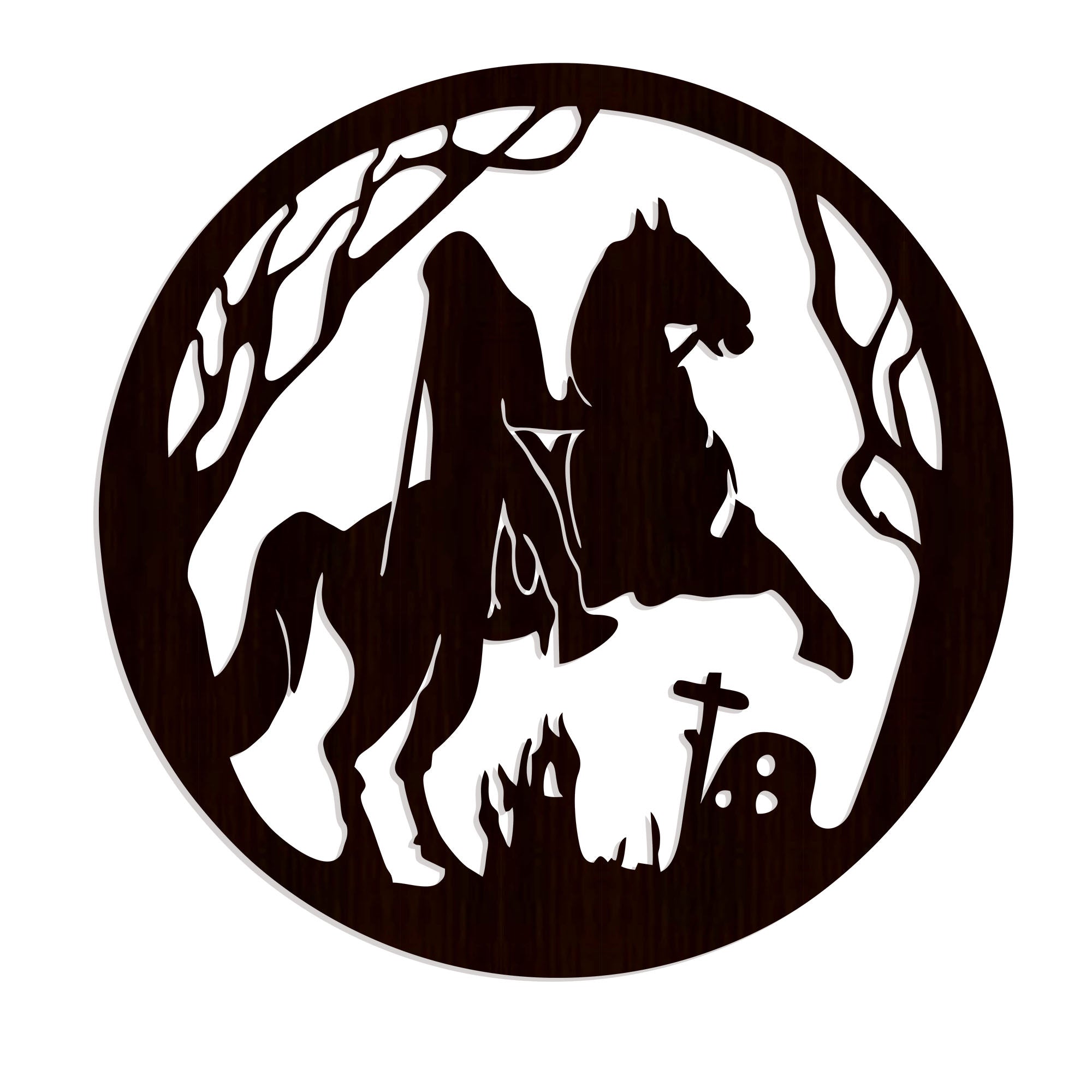 Wooden Wall Decor with LED Night Light Walnut Finish