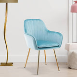 High Tufted Back Luxury Sky Blue Comfy Lounge Chair