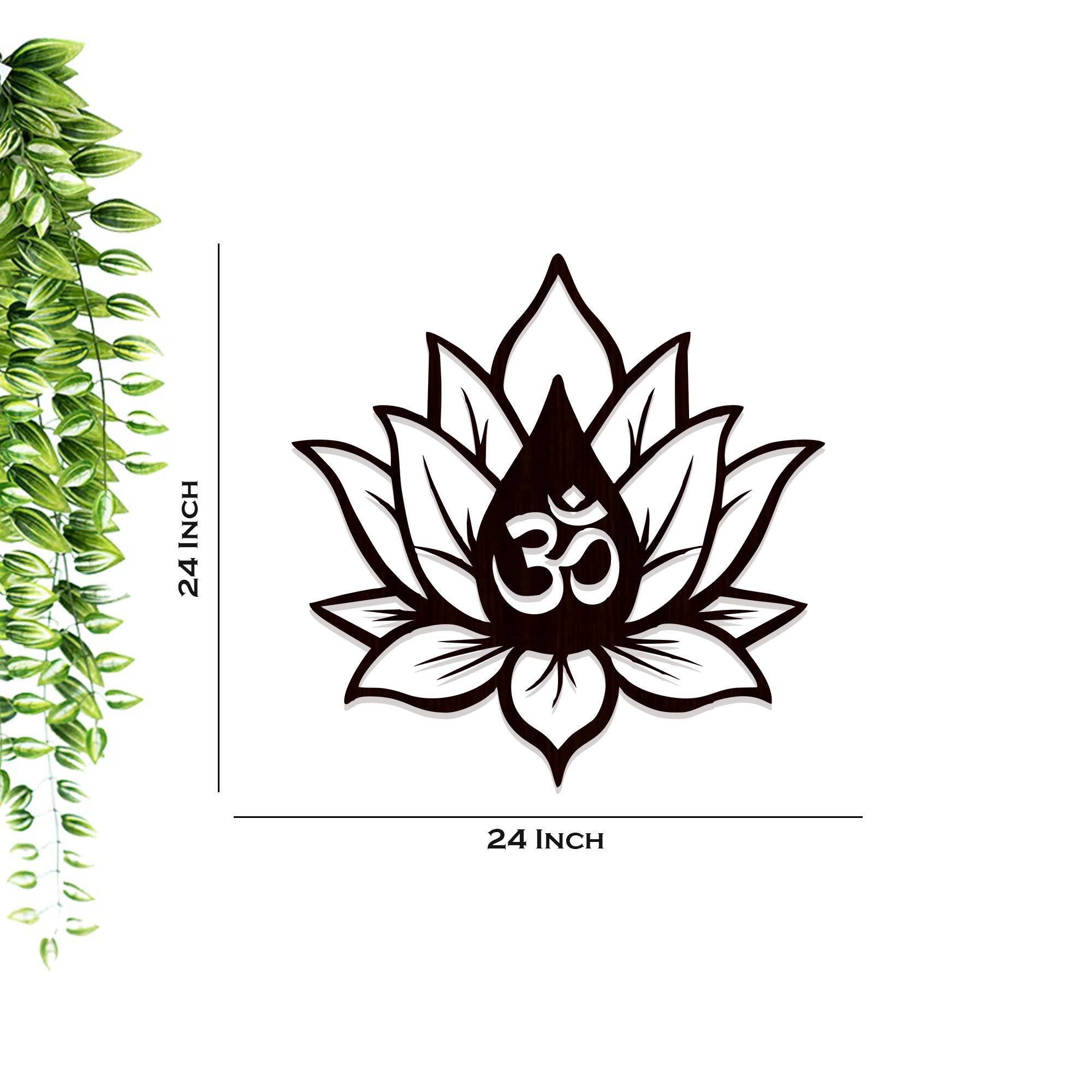 Wooden Wall Decor with LED Night Light Walnut Finish