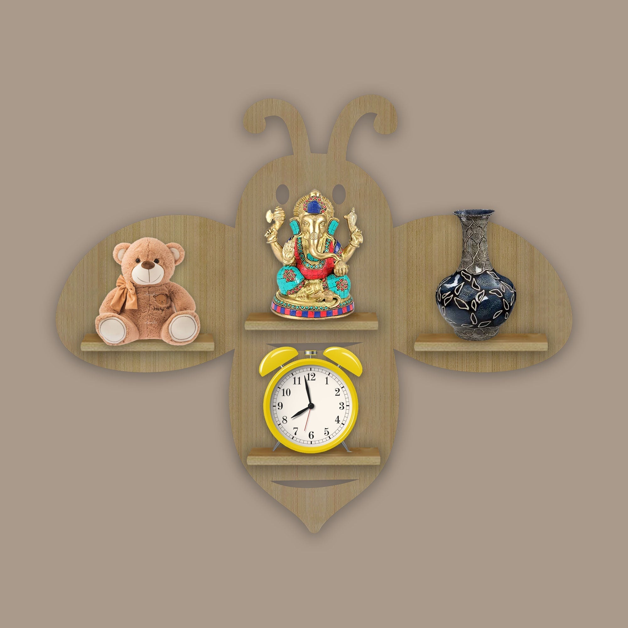 Honey Bee Wooden Wall Shelf