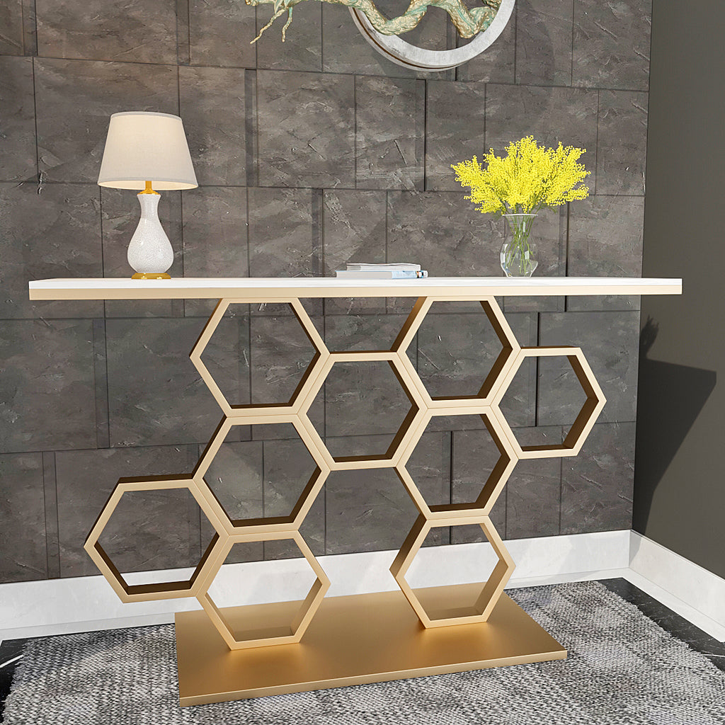 Golden Metal Finish Console Table for home decoration
