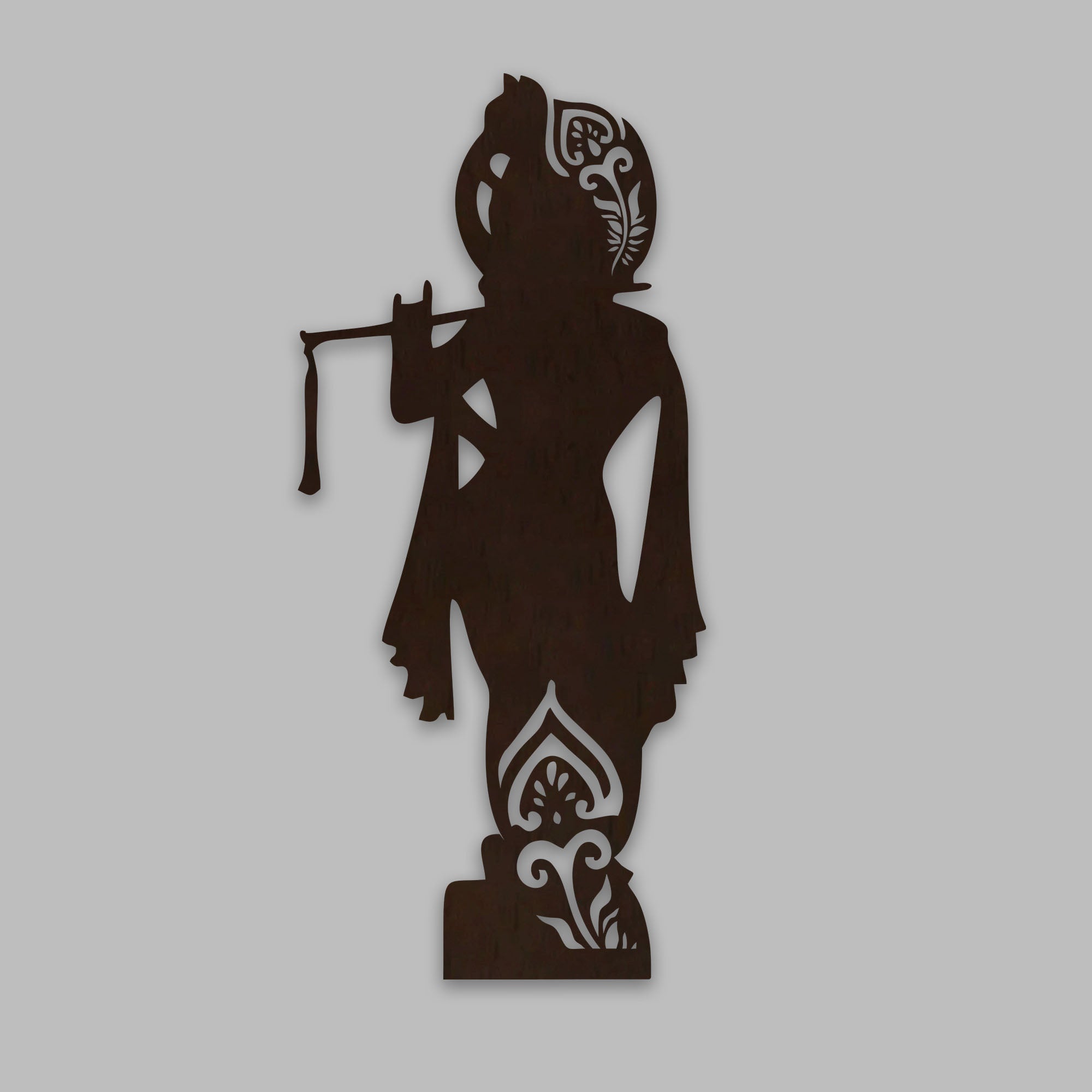 Wooden Wall Decor with LED Night Light Walnut Finish