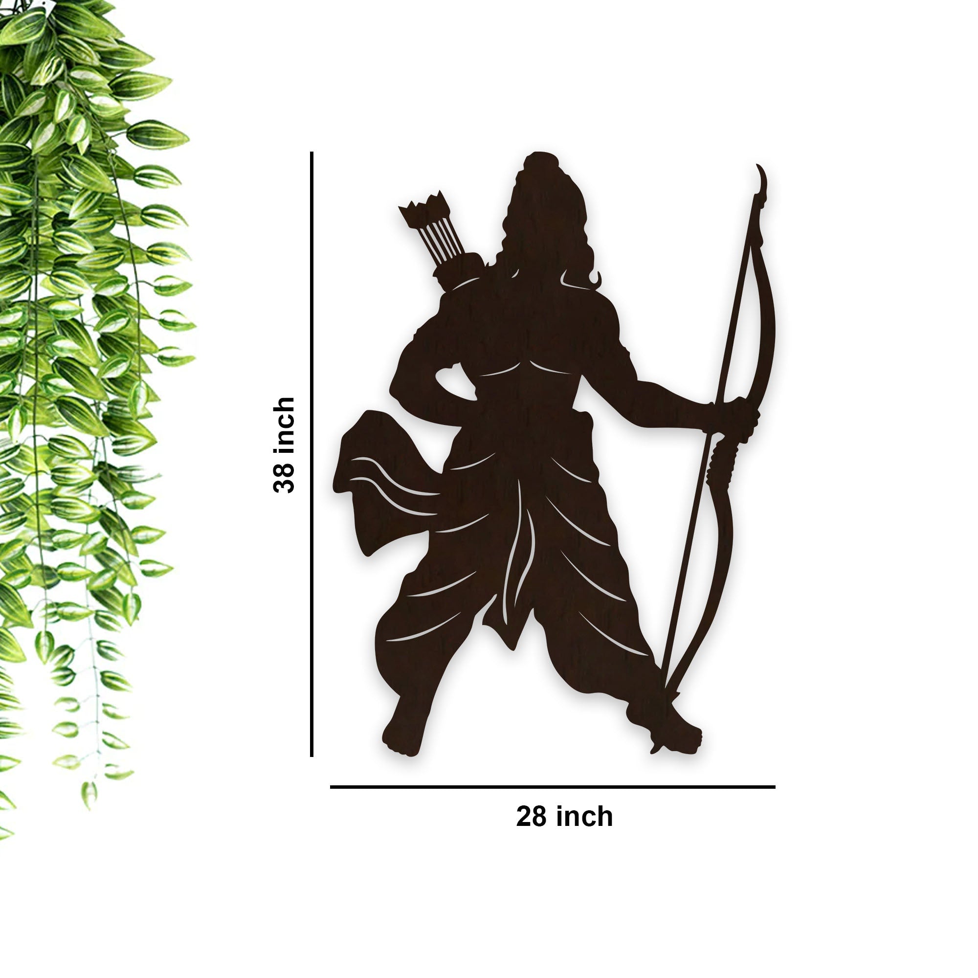 Wooden Wall Decor with LED Night Light Walnut Finish