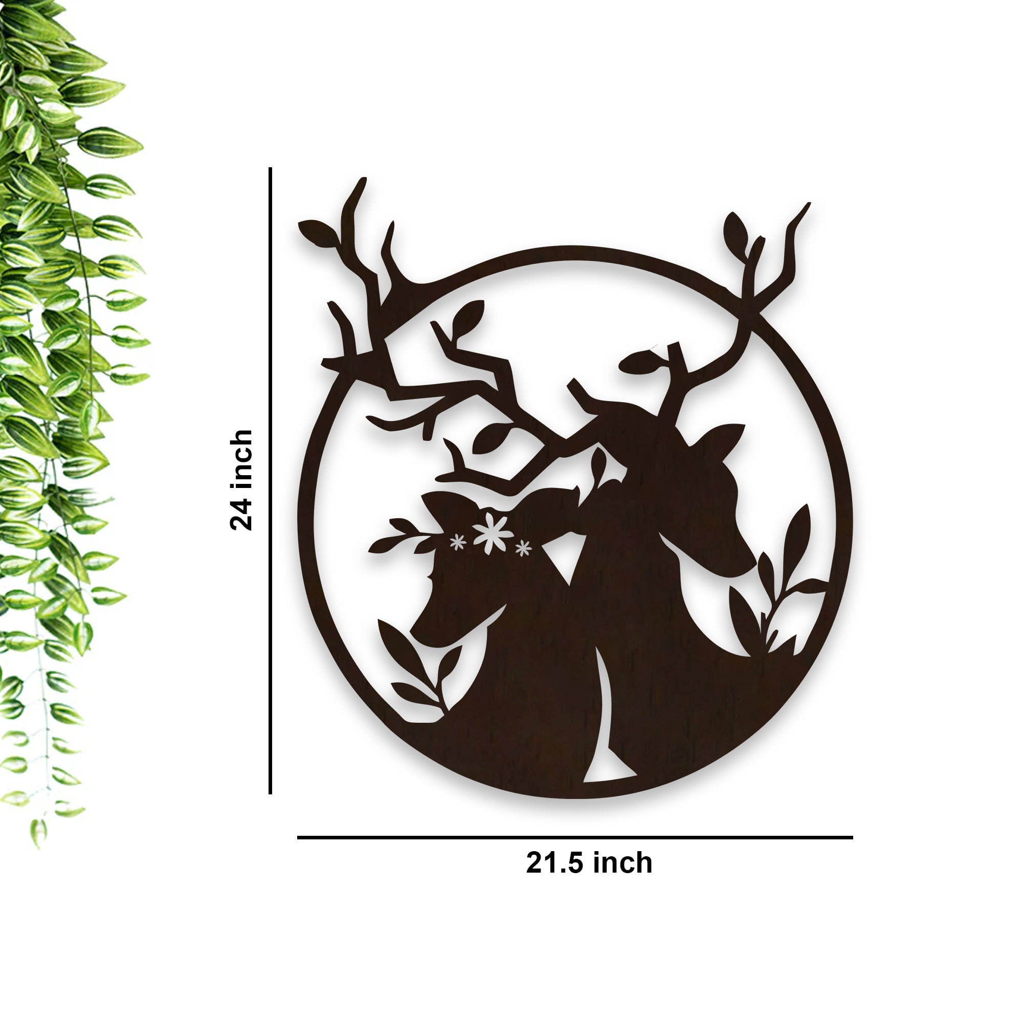 Wooden Wall Decor with LED Night Light Walnut Finish