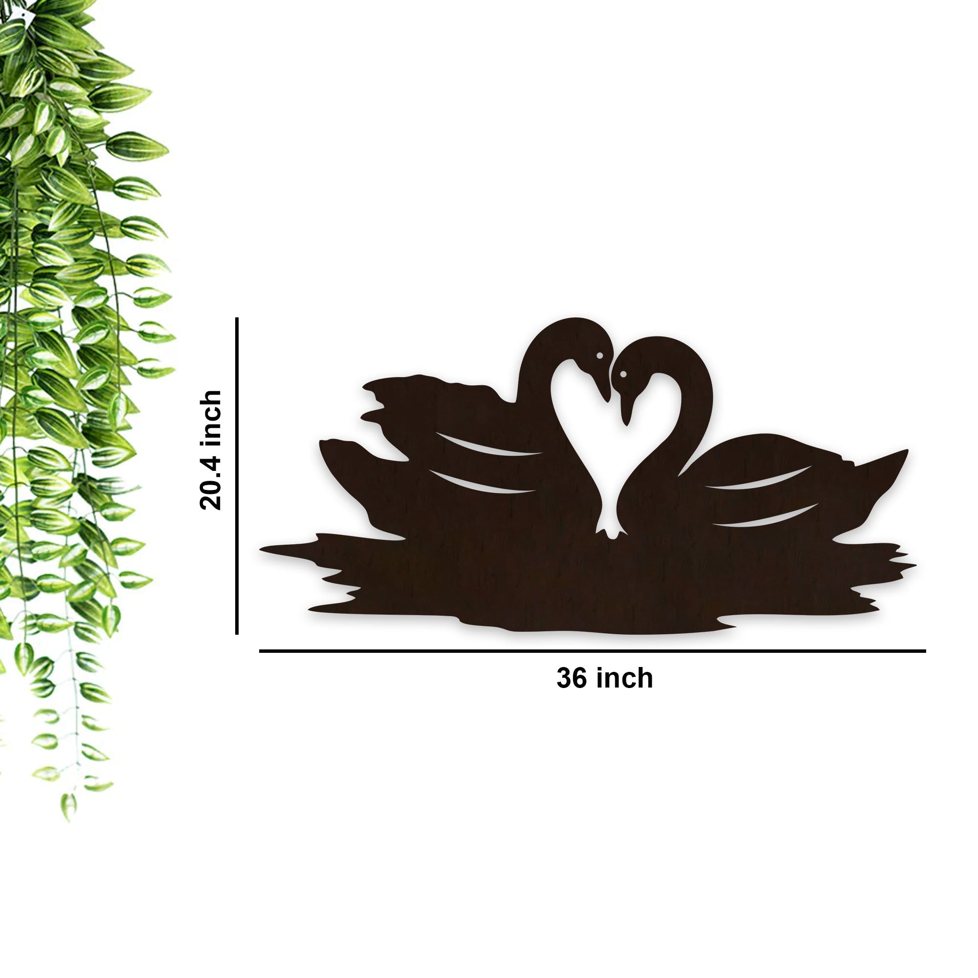 Pair of Swan Wooden Wall