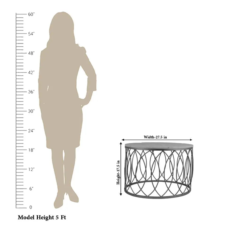 Golden & White Marble Round Shape Center Table