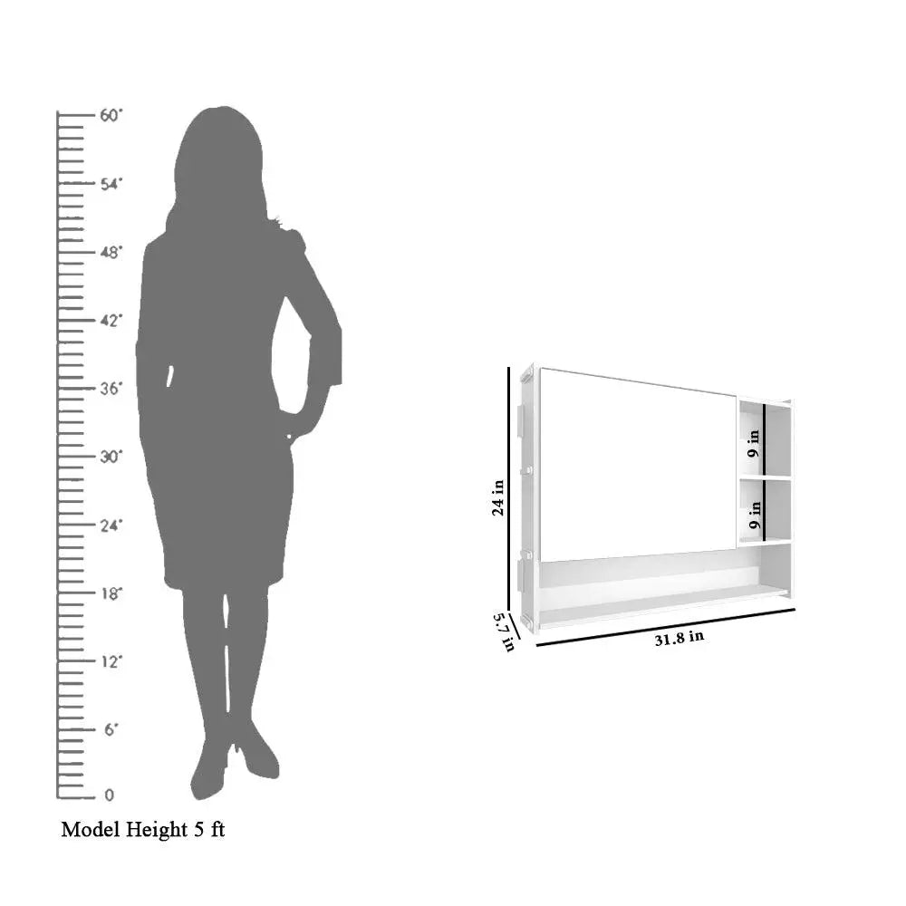5 Spacious Shelves White Finish