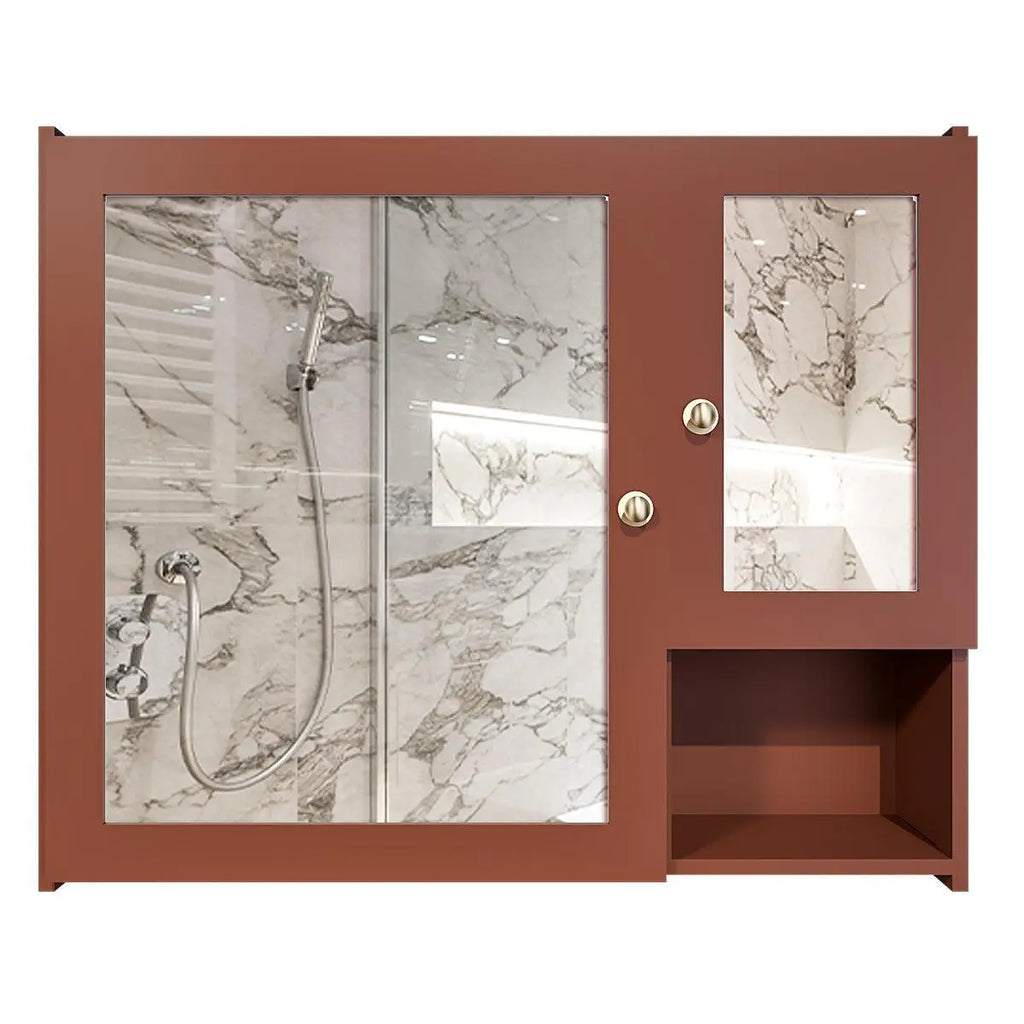 5 Spacious Shelves with Brown Finish