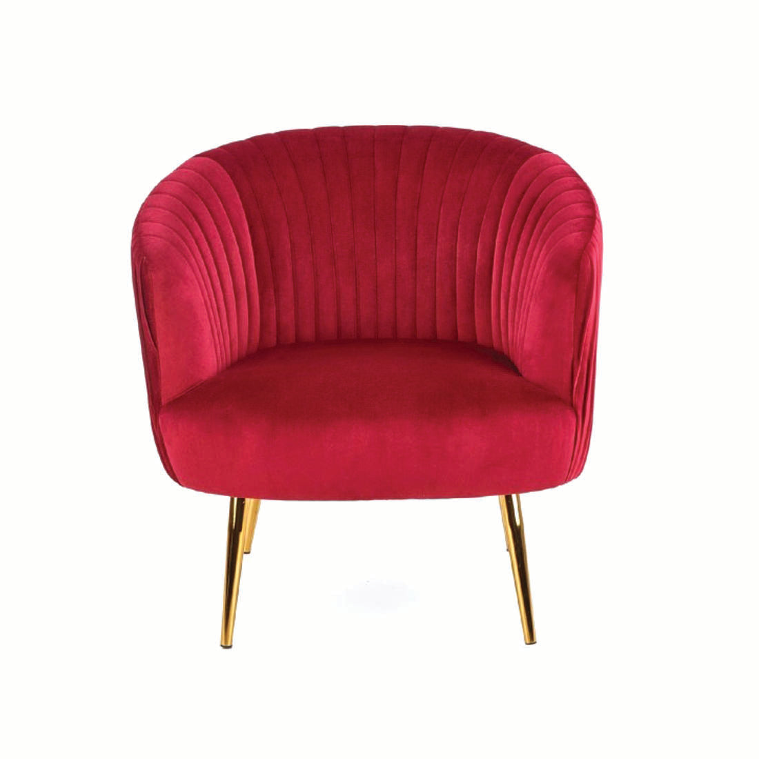 Maroon Pattern Velvet Lounge Chair