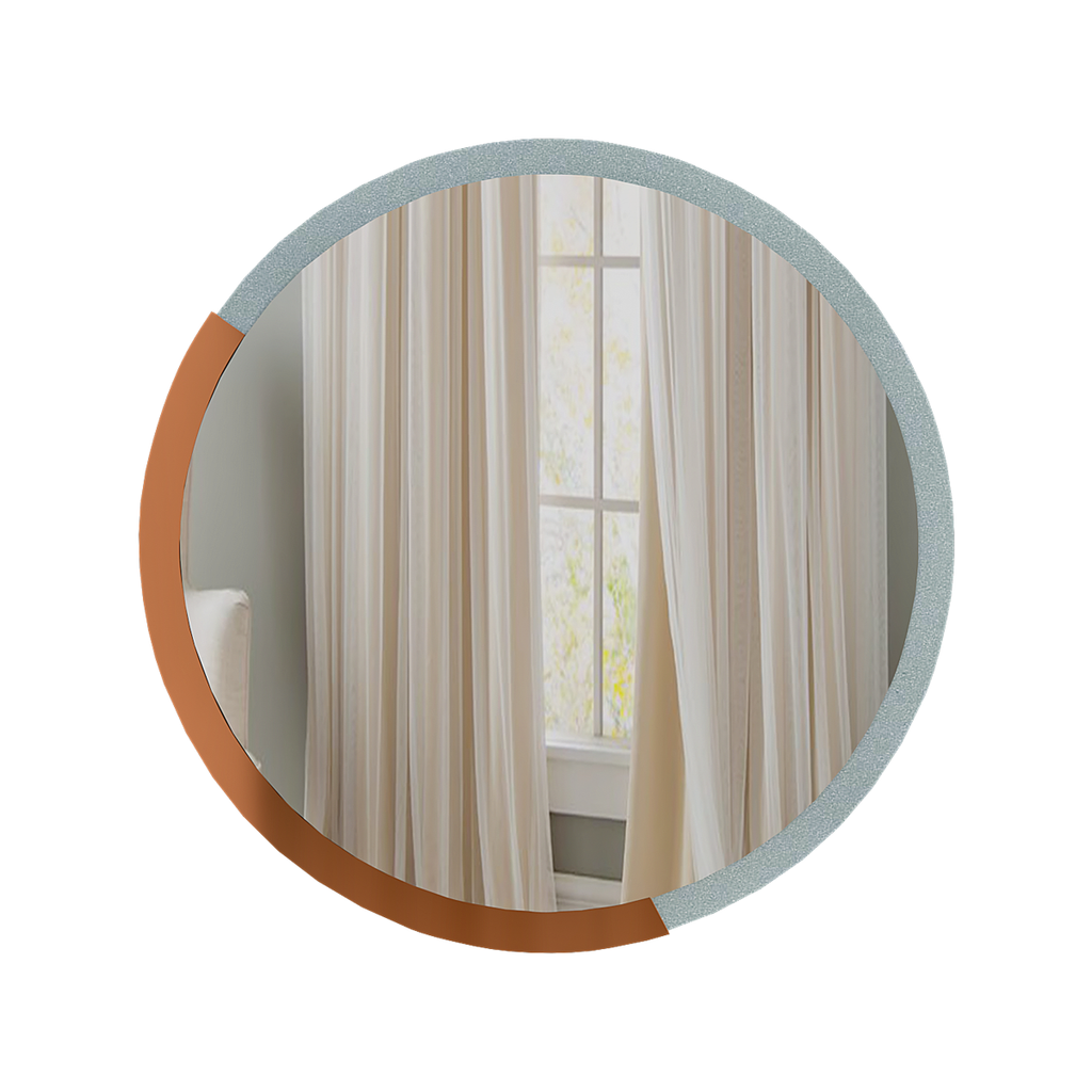 Round Wooden Wall Mirror