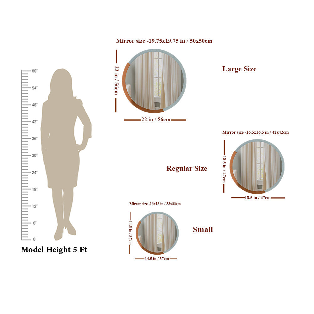 Round Wooden Wall Mirror