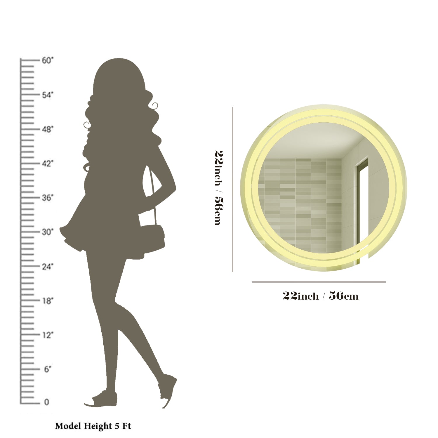 LED Round Shape Bathroom Wall Mirror