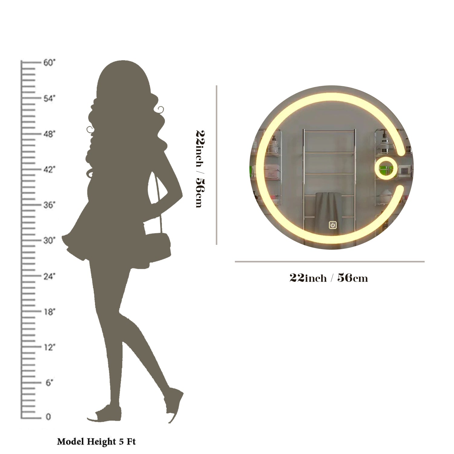 Desinger Illuminating Lunar Bathroom Mirror With LED