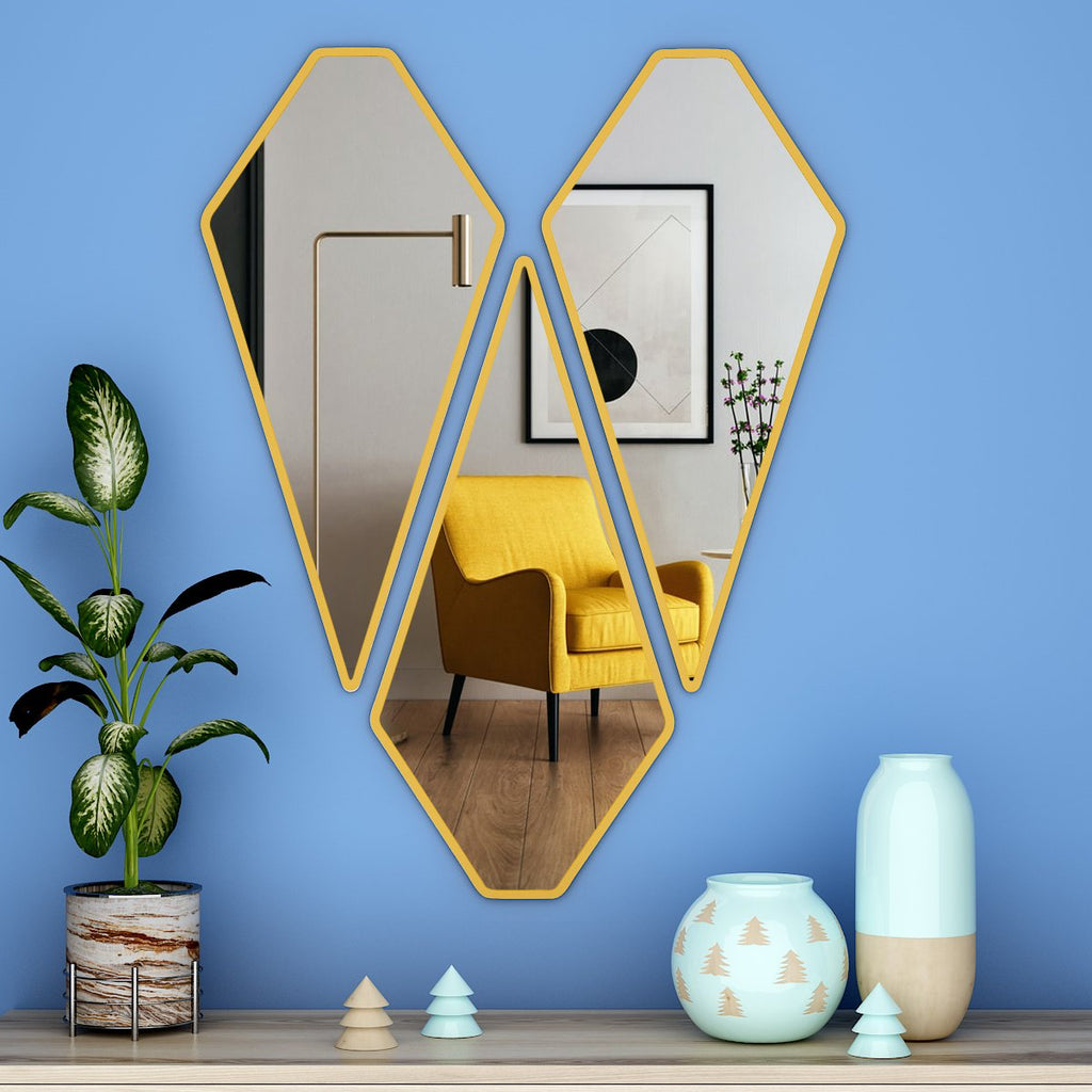 Modern Diamond Shape Vanity Mirrors Set of 3