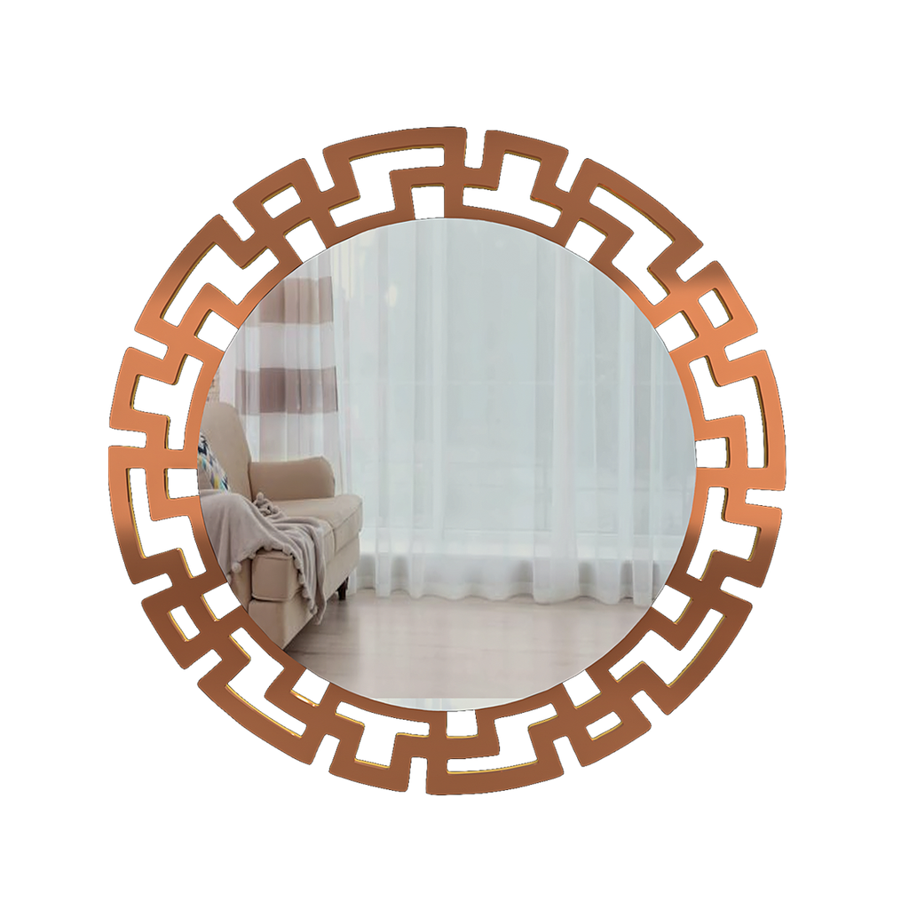 Copper Finish Circular Vanity Mirror