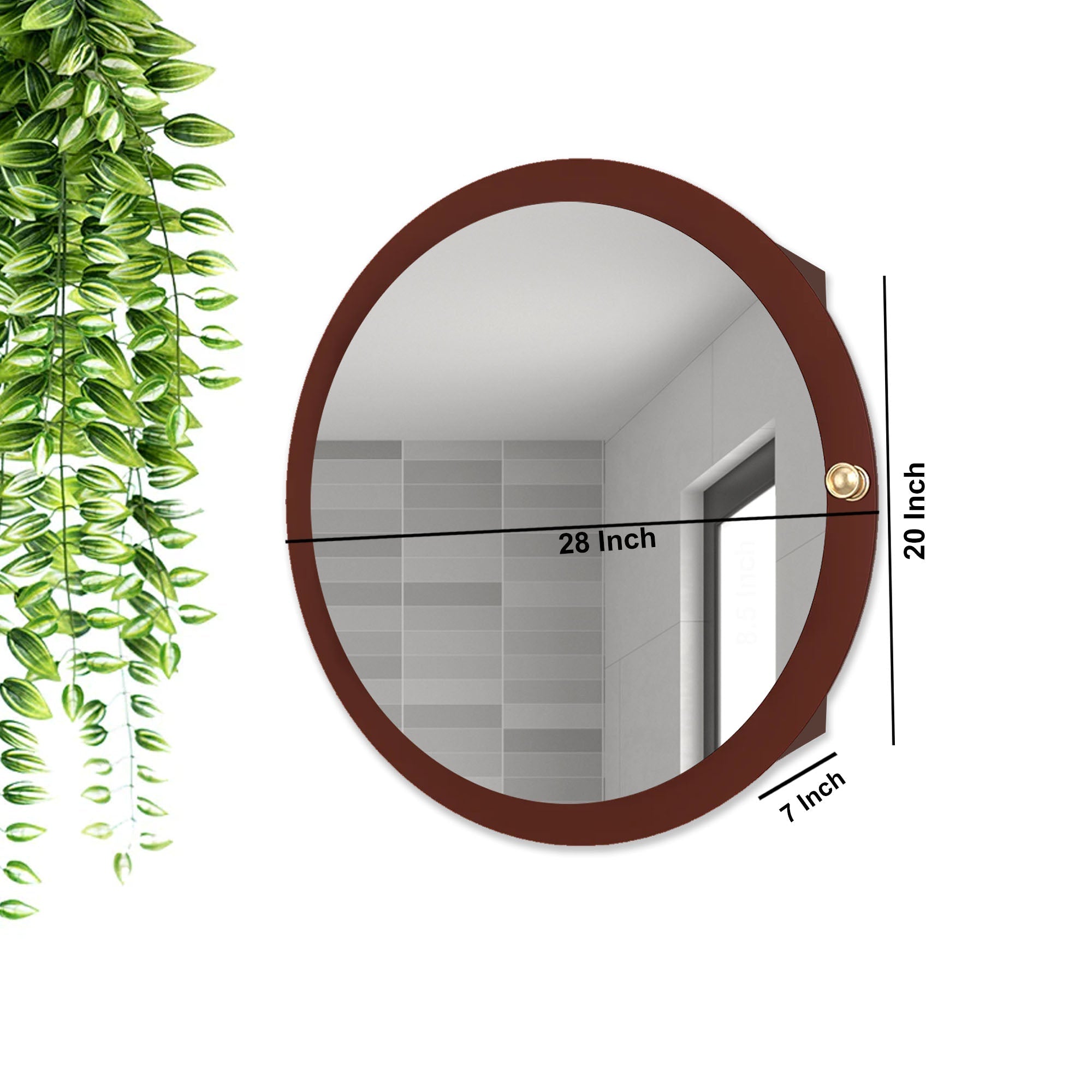 Wooden Bathroom Cabinet with 2 Spacious Shelves with Brown Finish