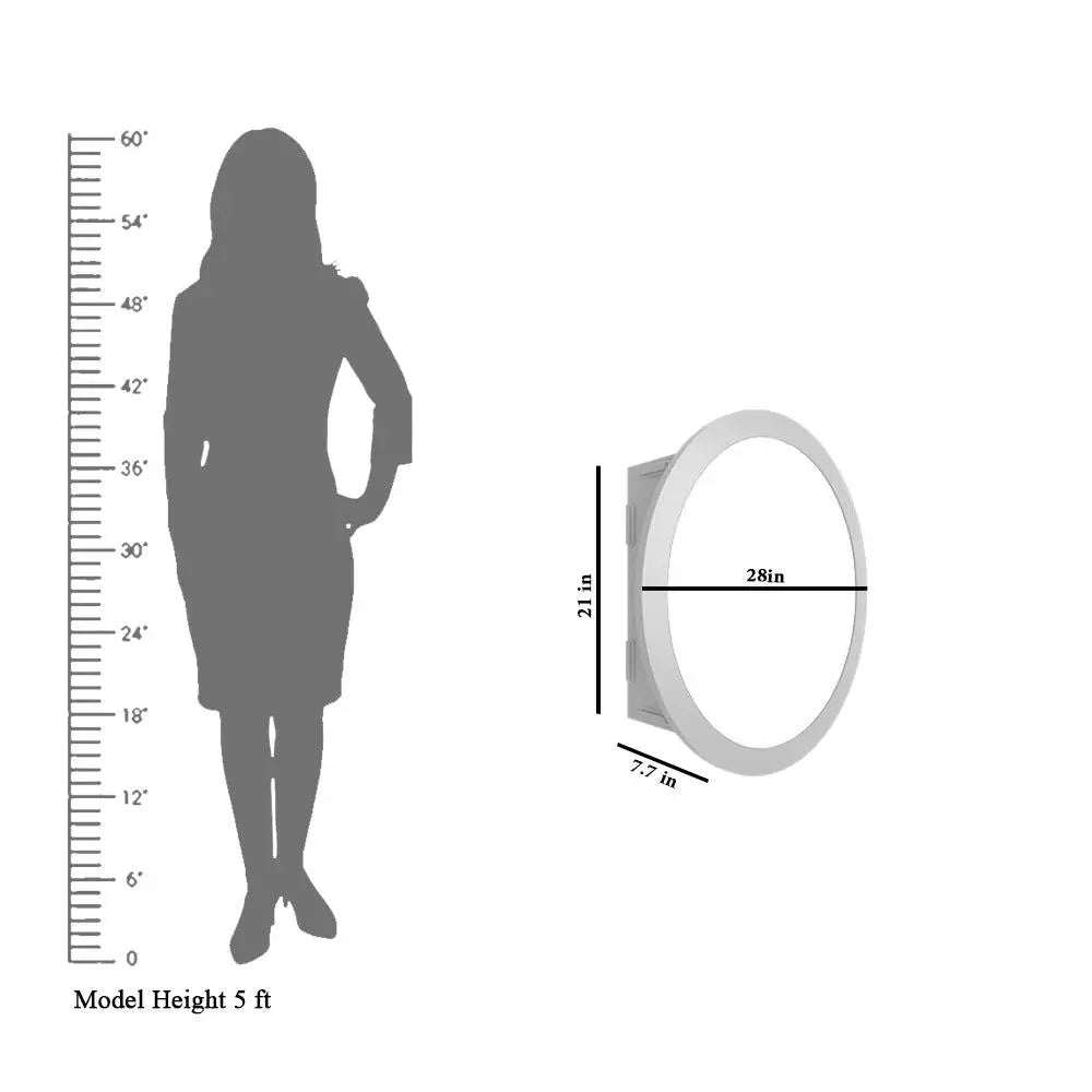 Circular Wooden Bathroom Cabinet with 2 Spacious Shelves