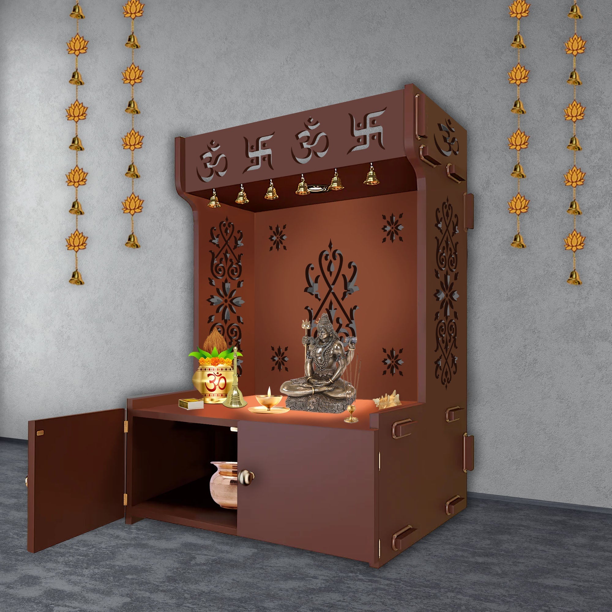 Floor Temple with Wooden Shelf