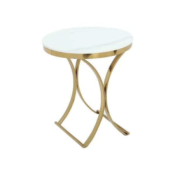 White Round Marble Table
