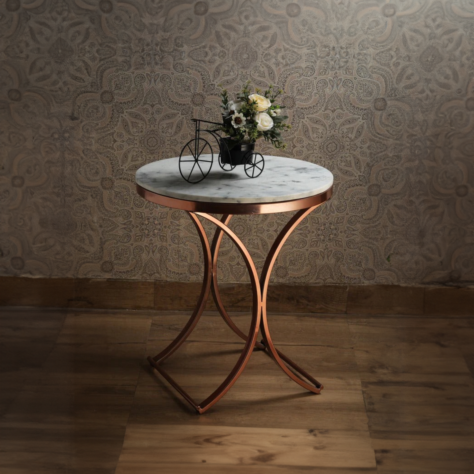 Premium Copper Metal Finish Coffee Side Table