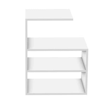 Rectangular Shaped Wooden Wall Shelves with White Finish