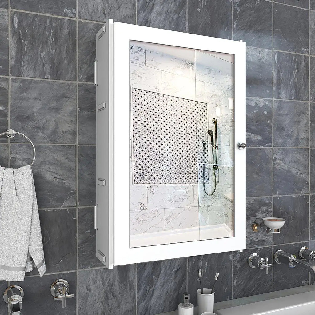 Rectangular Structured Wooden Bathroom Cabinet