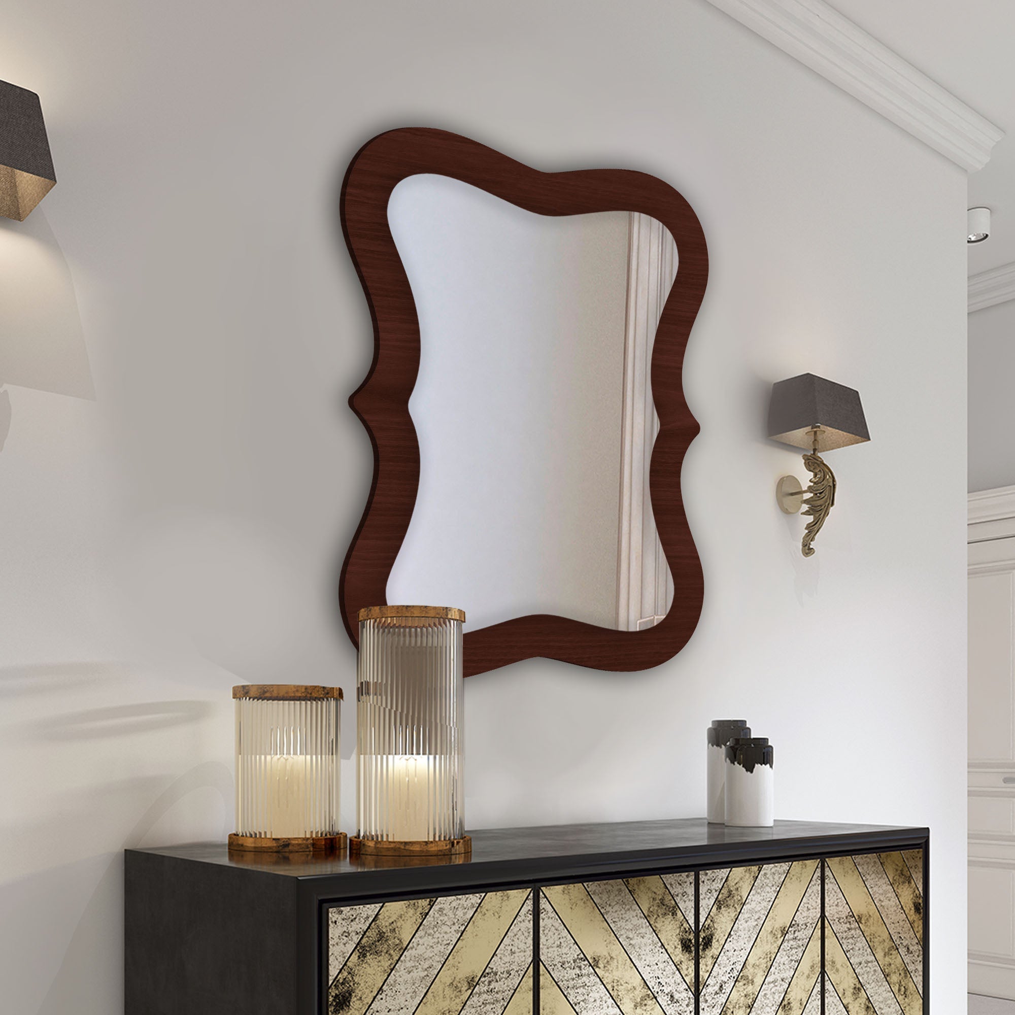 Wooden Wall Mirror