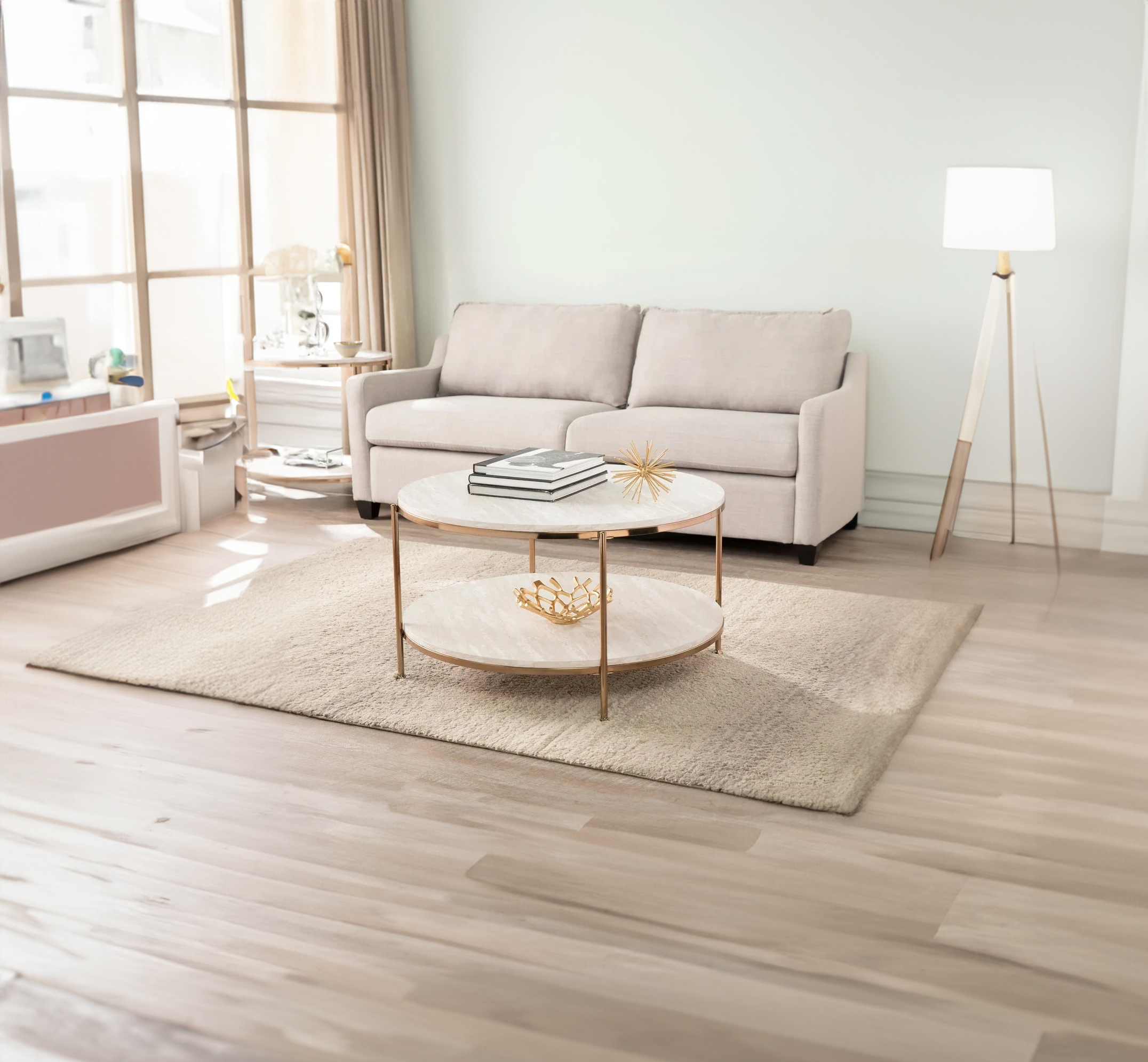 Round Metal Copper Round Coffee Table in Home Decor items