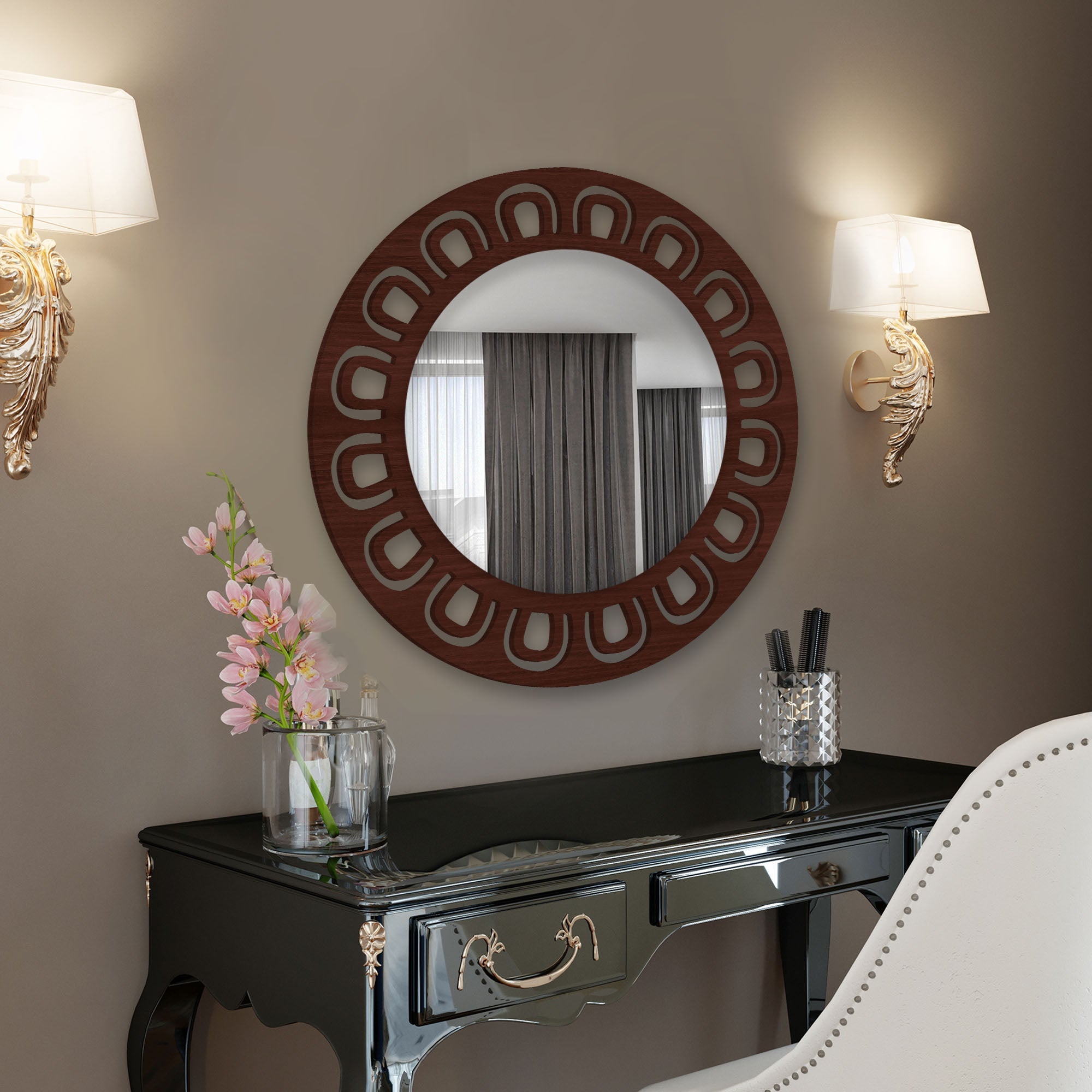 Unique Design Wooden Wall Mirror