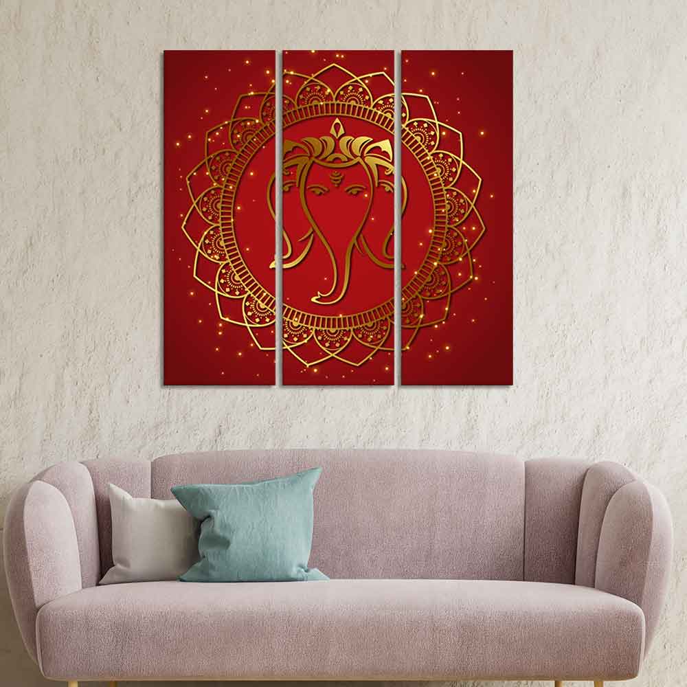 Shree Ganesha Face Canvas Wall Painting