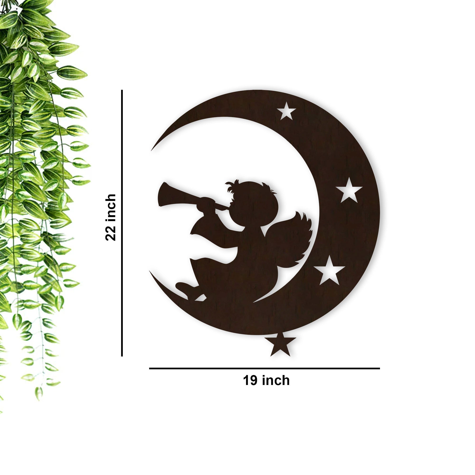 Silhouette Angel Wooden Wall Hanging