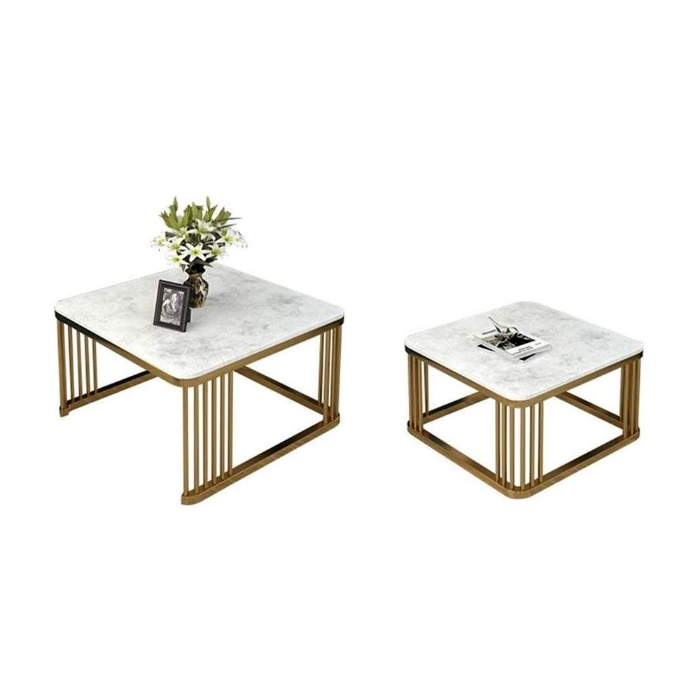 Home Decor Square Metallic Table Set of 2