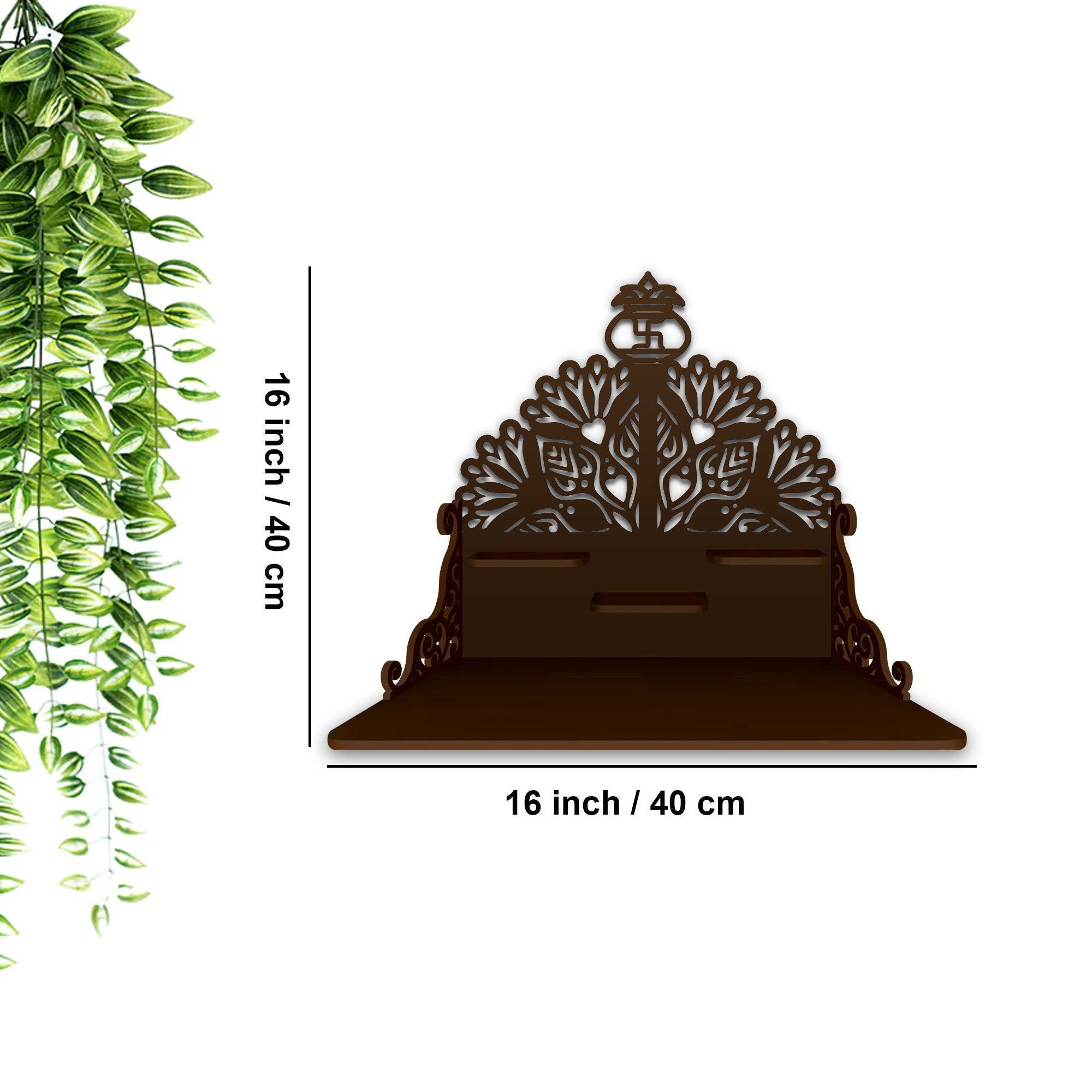 Hindu Religious Wall Hanging Wooden Temple