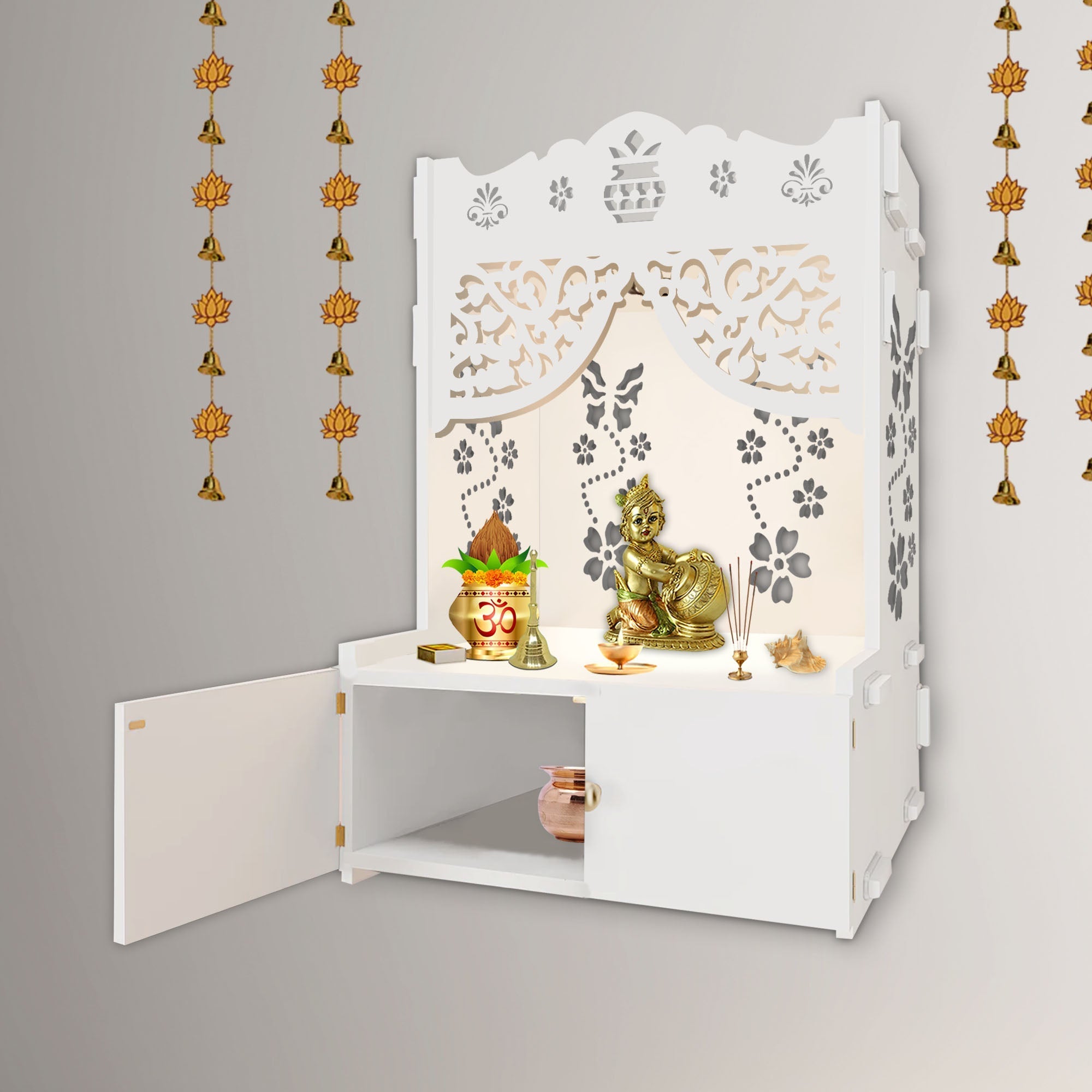 Wall Temple for Home With focus Lights