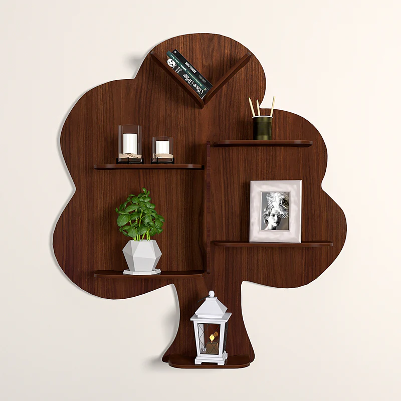 Tree Backlit Designer Wooden Wall Shelf