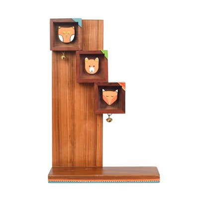 Animals Handcrafted Hanging Wooden Wall Shelf