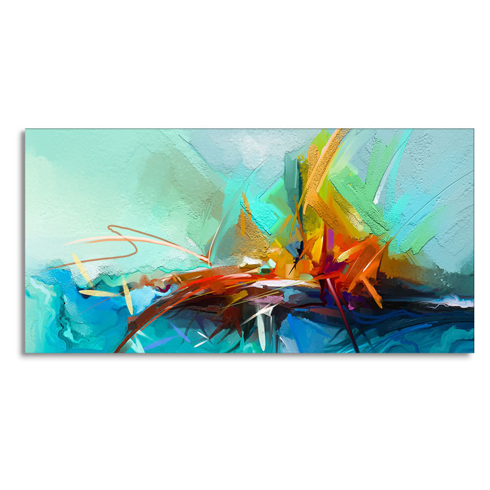 Vibrant Color Patch Abstract Canvas Wall Painting