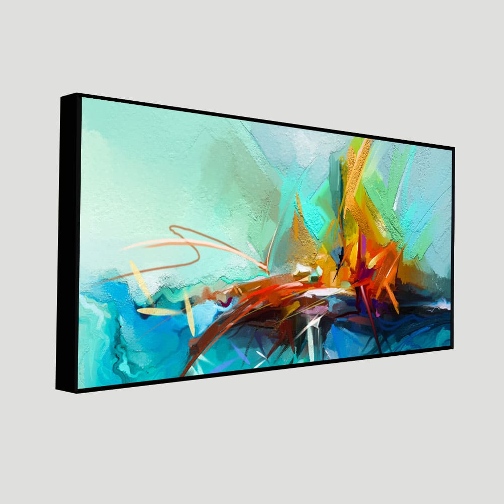 Vibrant Color Patch Abstract Canvas Wall Painting