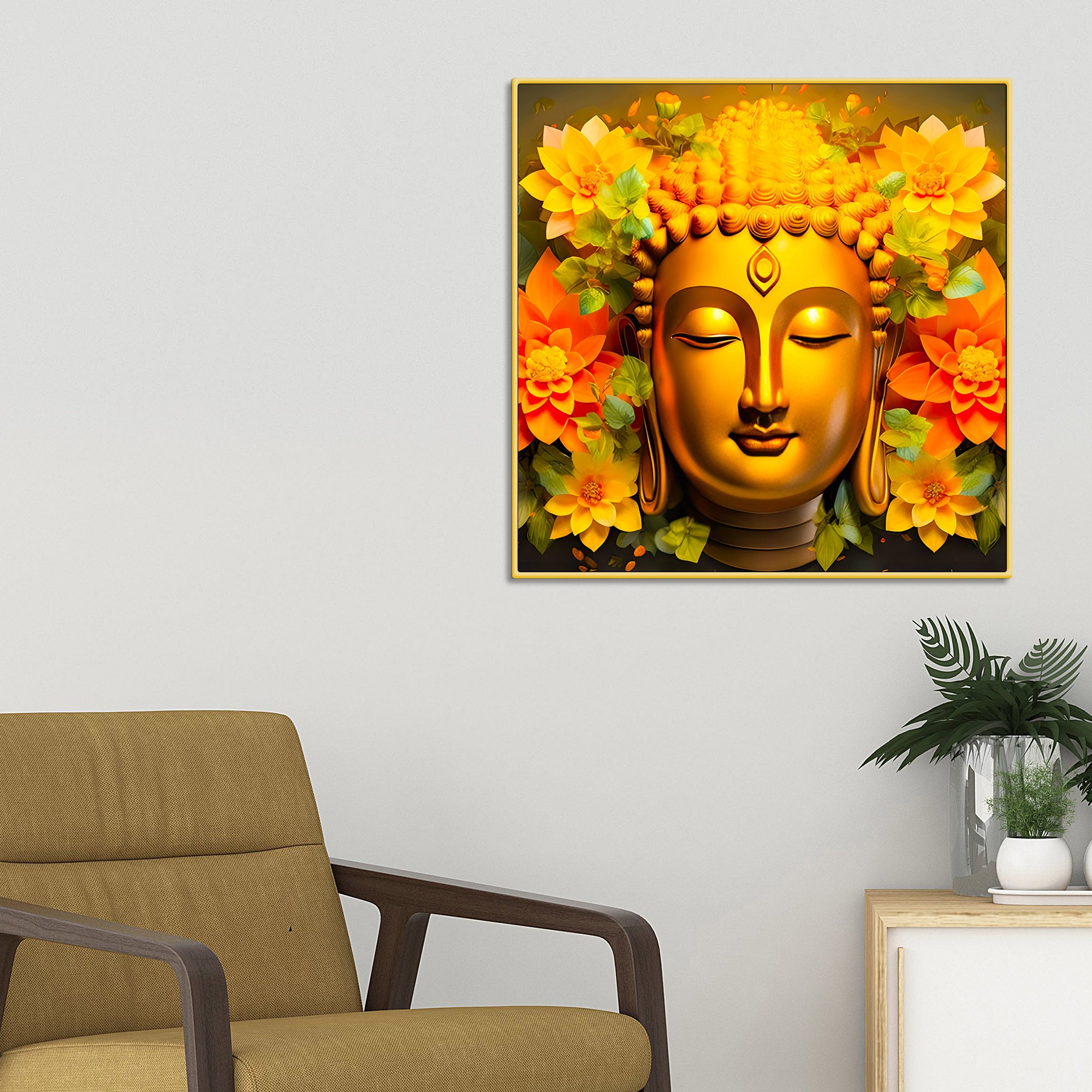 vibrant-floral-buddha-wall-art-painting-for-living-room