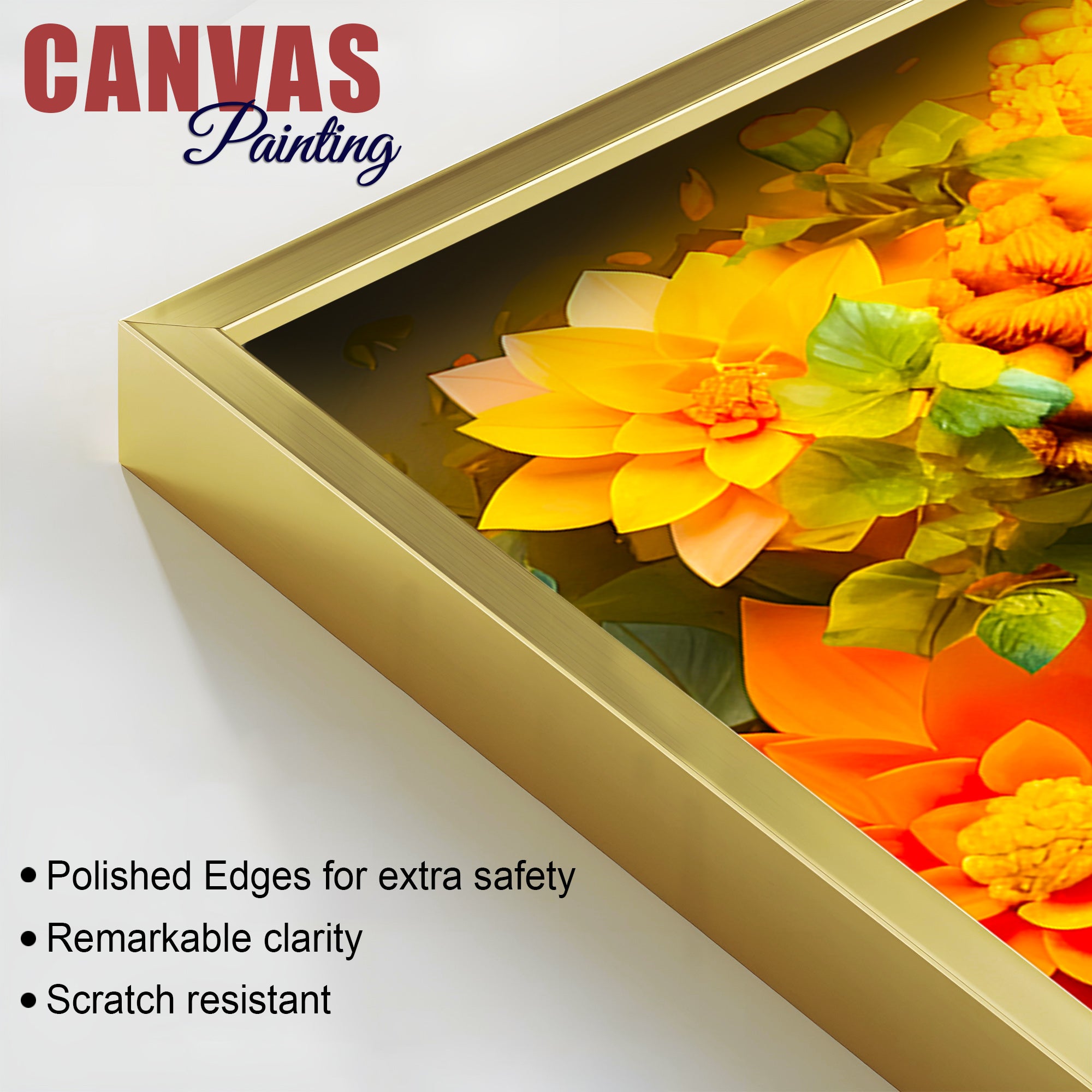 Vibrant Floral Buddha Wall Art Painting for Living Room