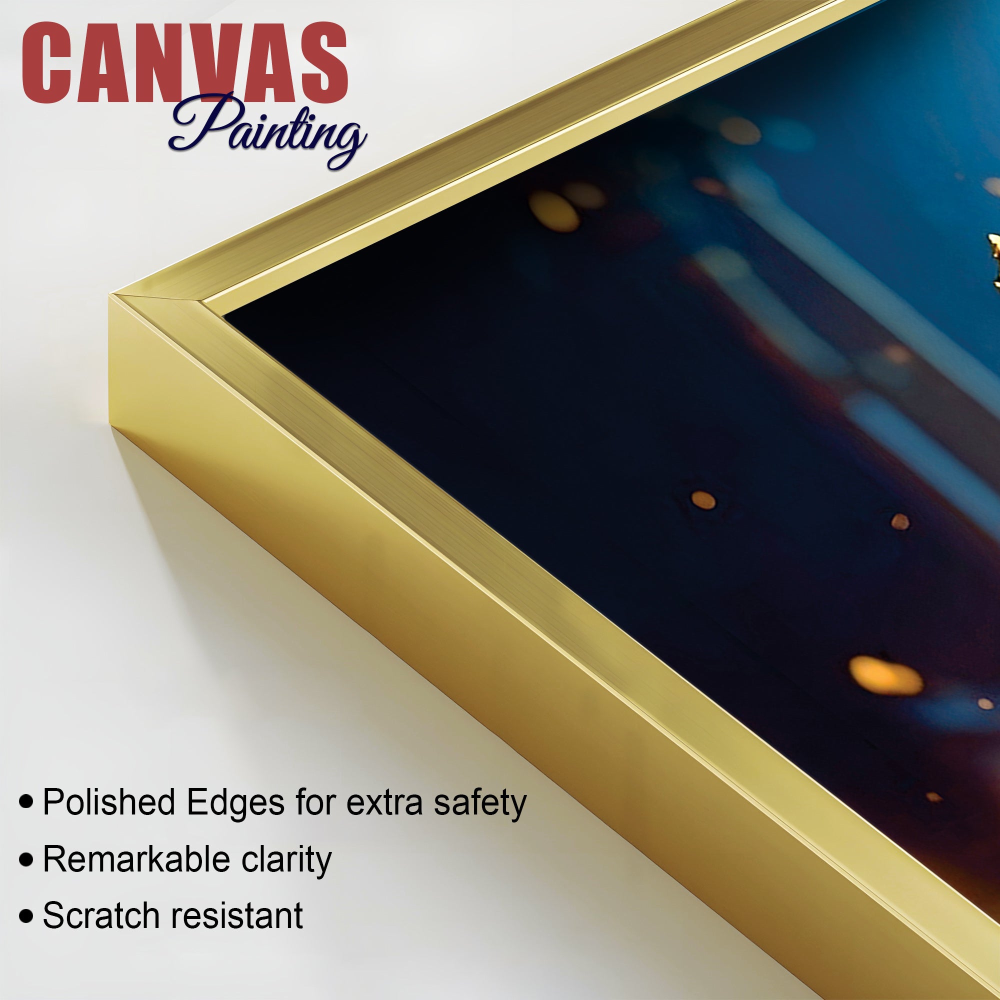 Vibrant Seated Lord Shri Ganesha Idol Canvas Wall Painting for Home & Office Decoration – Modern Spiritual Wall Art