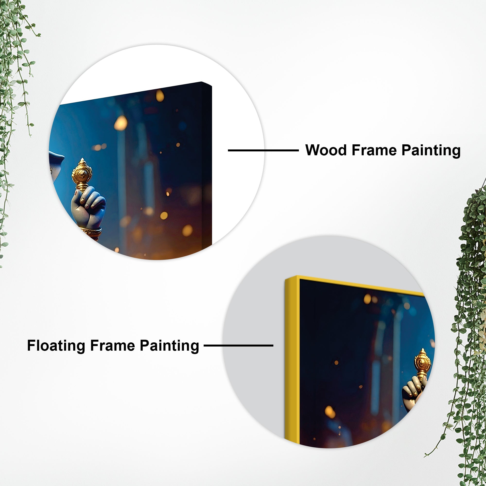 Vibrant Seated Lord Shri Ganesha Idol Canvas Wall Painting for Home & Office Decoration – Modern Spiritual Wall Art