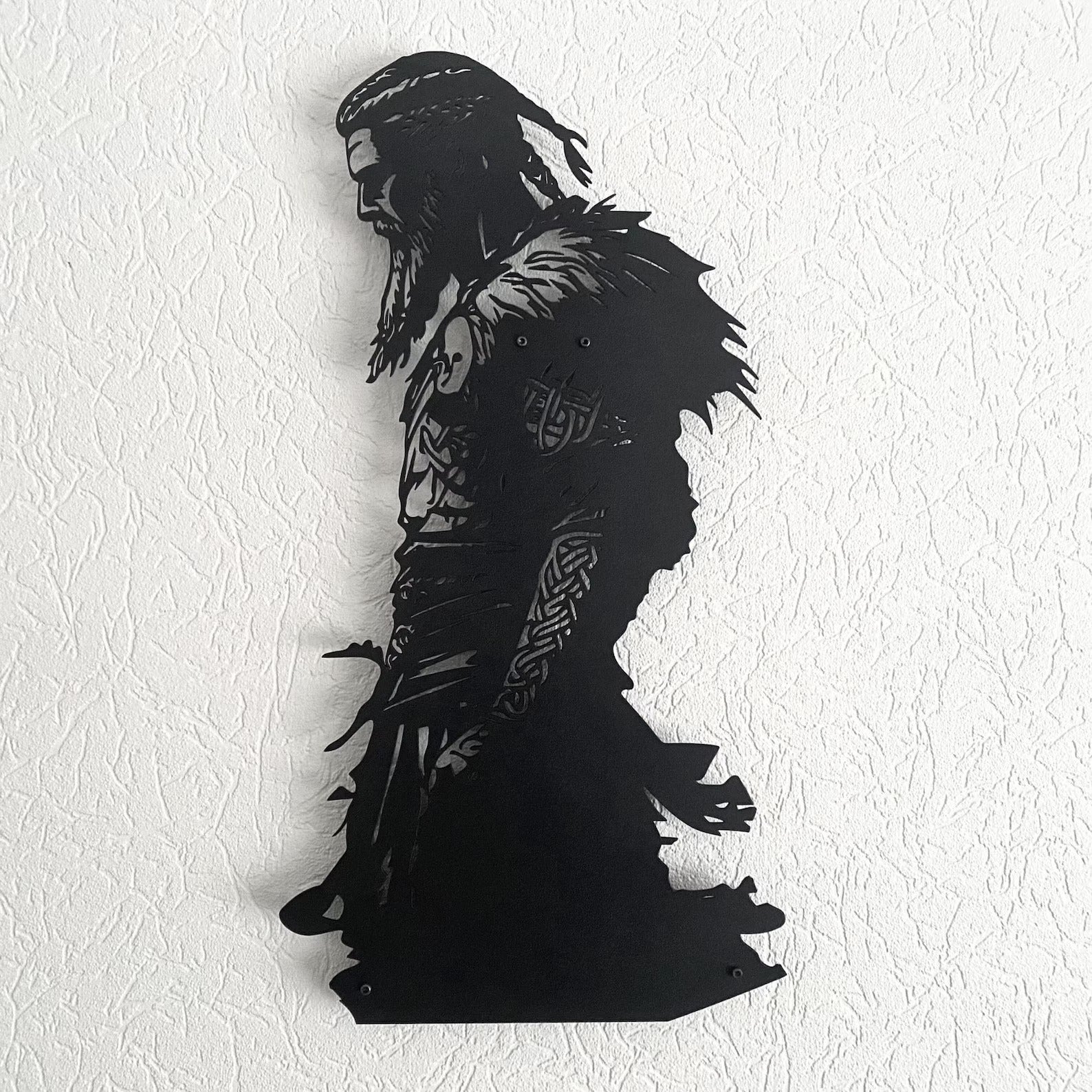Viking Warrior Silhouette Metal Art Wall Decor