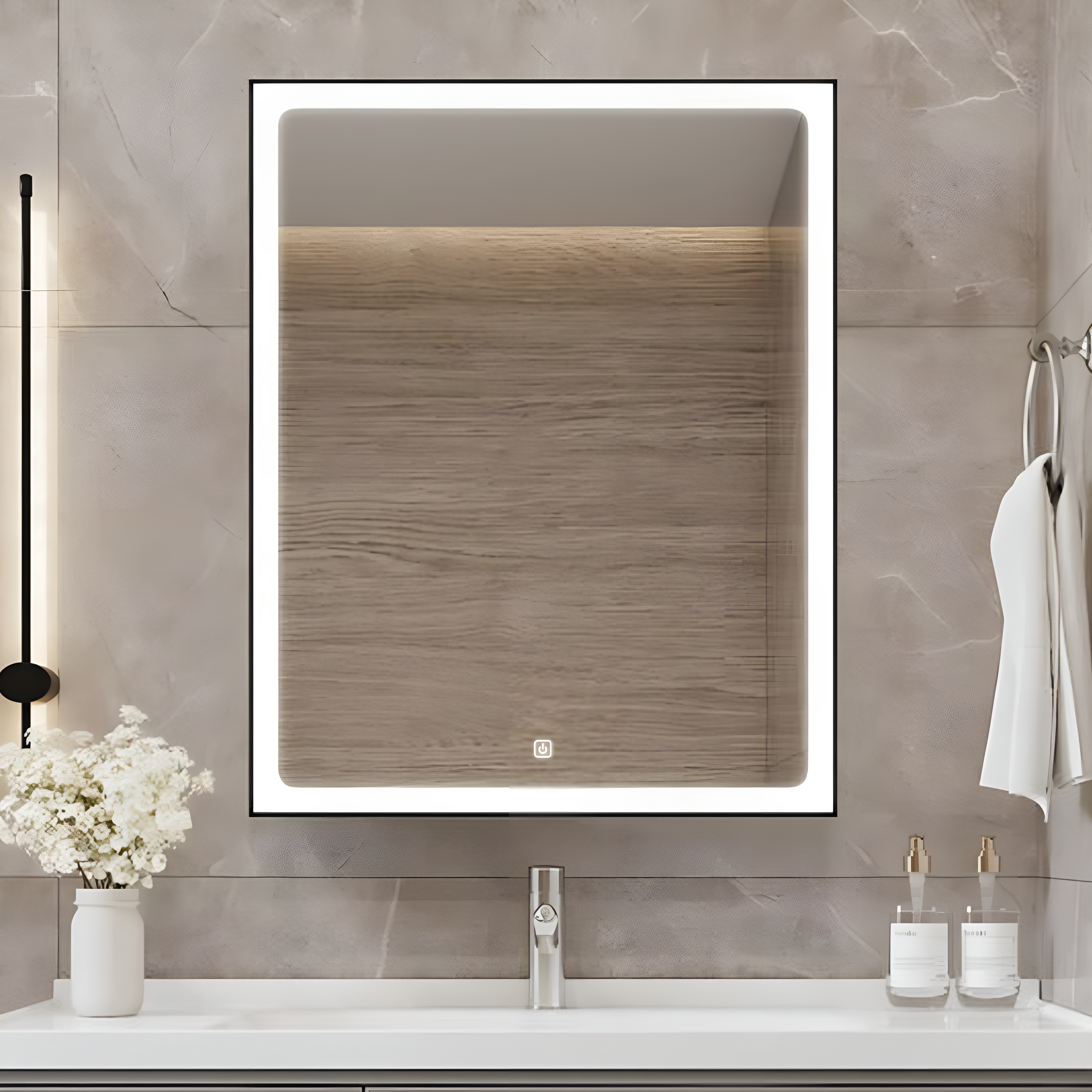 Wall Mounted Bathroom Cabinet Mirror with Backlit LED Design