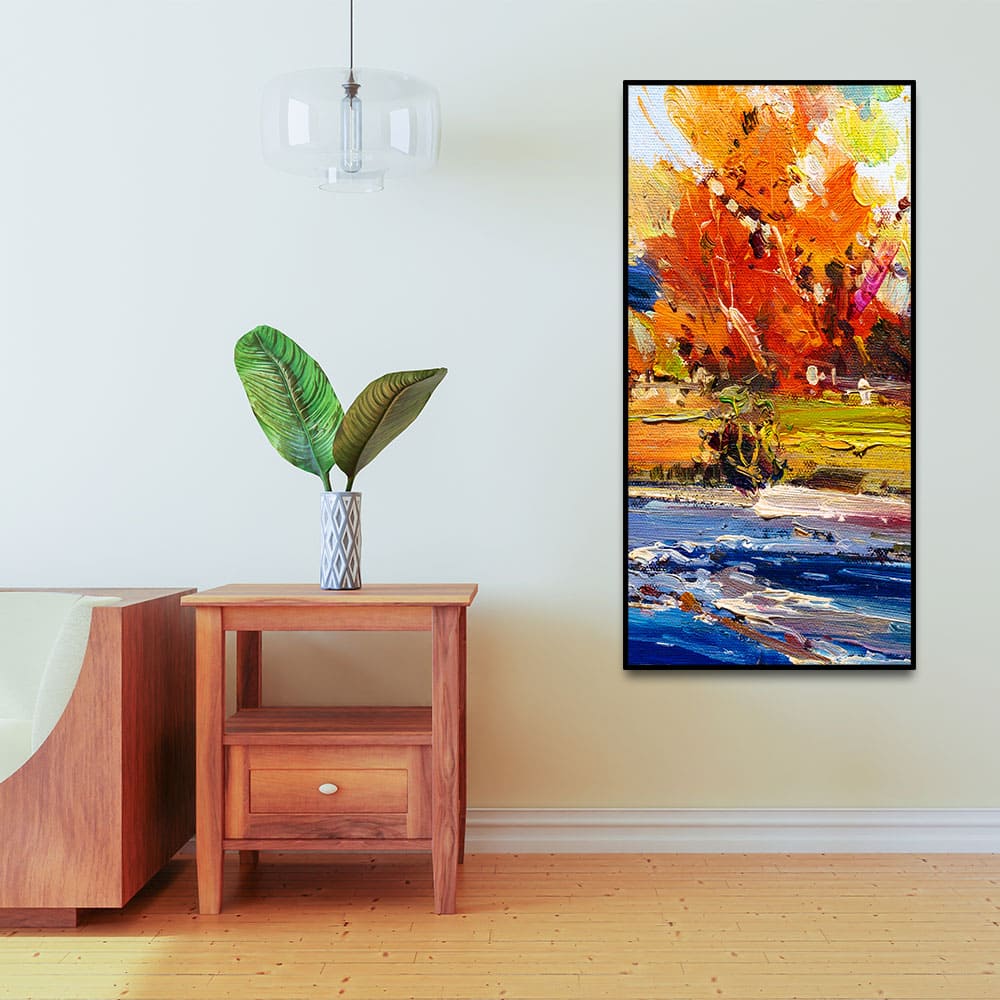 Watercolor Painting of Colorful Textured Art